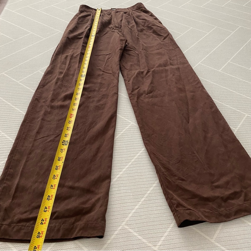 Reformation Chocolate Brown Mason Wide Leg Pants Women’s Size 4 - Picture 4 of 7